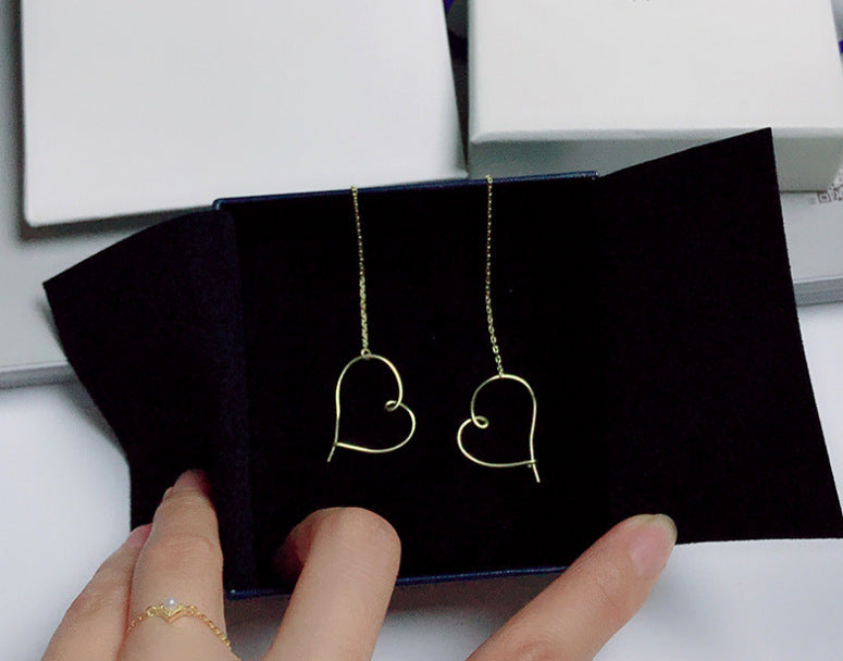 18k gold hollow heart earrings earrings