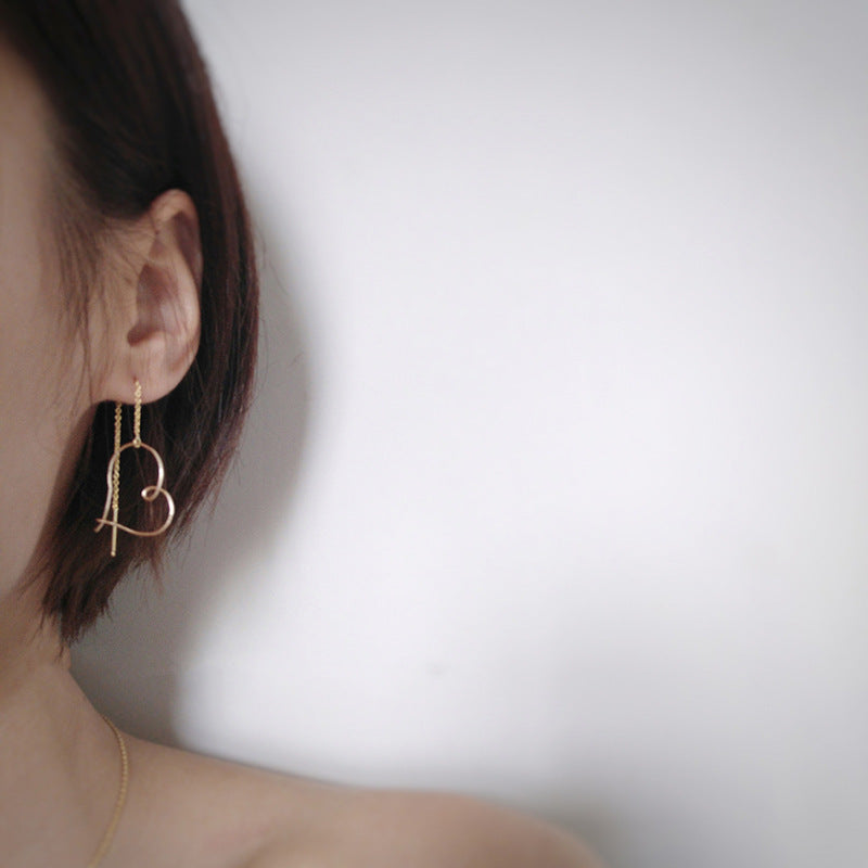 18k gold hollow heart earrings earrings