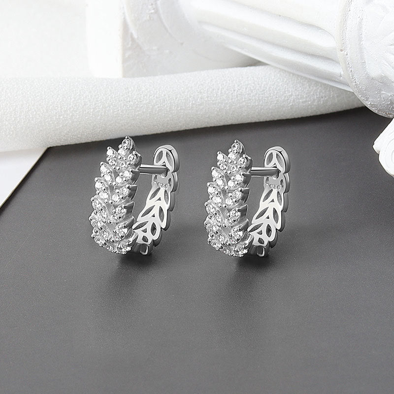Light Luxury Wheat Ear Earrings Cold Wind Golden Earrings