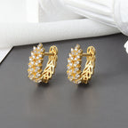 Light Luxury Wheat Ear Earrings Cold Wind Golden Earrings