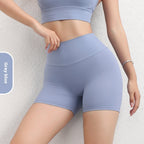 Women's Solid Color Simple High Waist Hip Lifting Sport Shorts