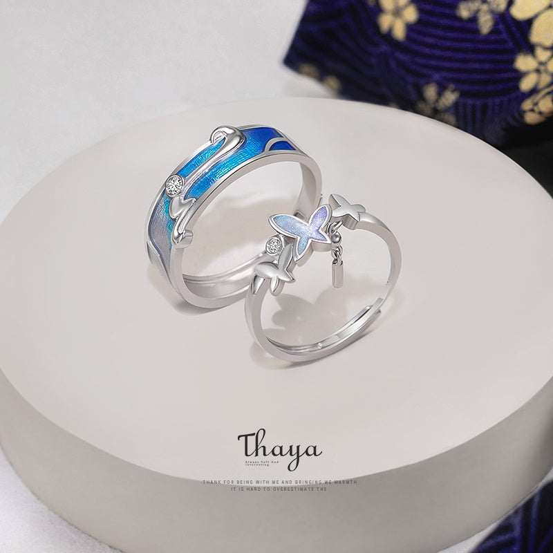 Adjustable Butterfly Couple Ring