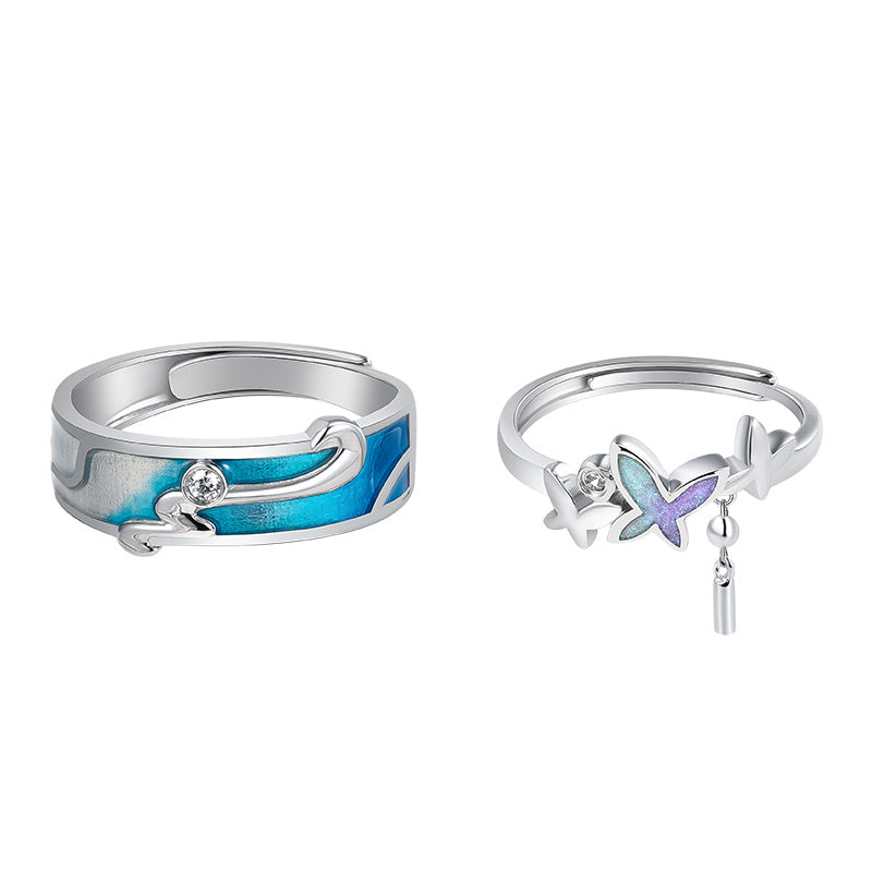 Adjustable Butterfly Couple Ring