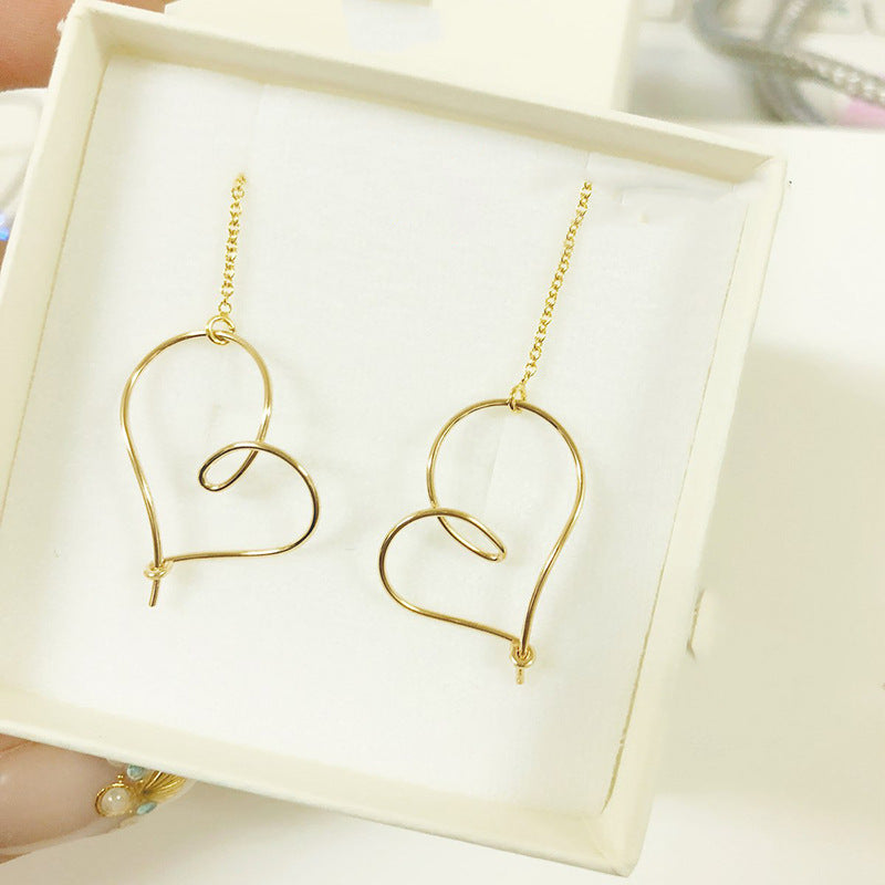 18k gold hollow heart earrings earrings