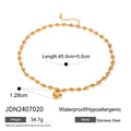 Stainless Steel Beaded Love Necklace 18k Golden Clavicle Chain
