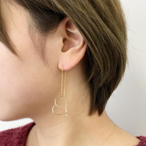 18k gold hollow heart earrings earrings