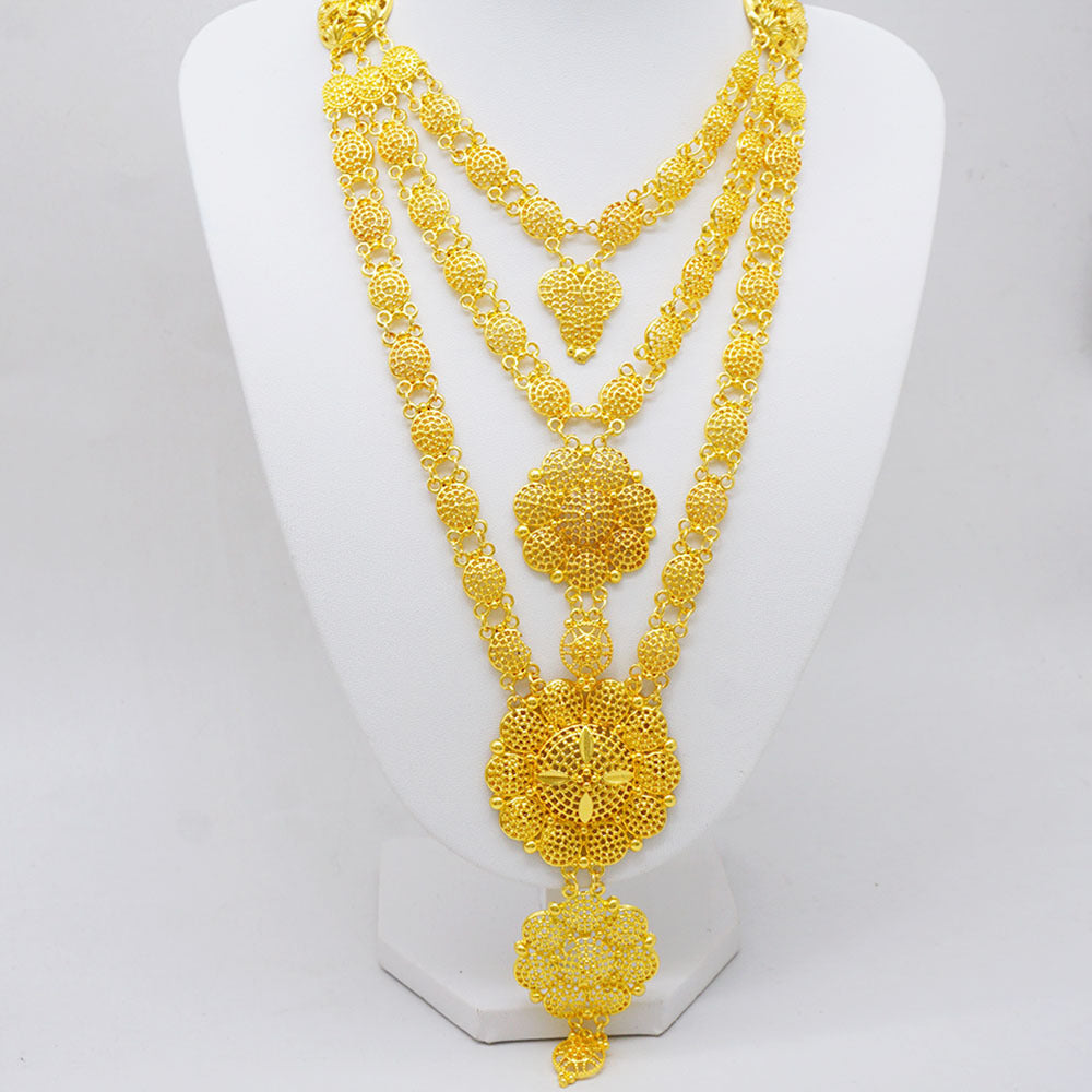 Dubai Luxury Women's Necklace Golden Set