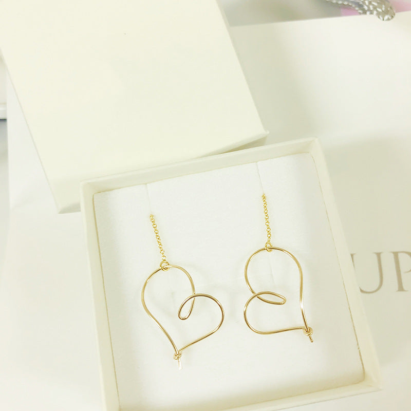 18k gold hollow heart earrings earrings