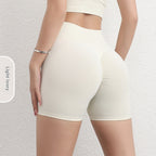 Women's Solid Color Simple High Waist Hip Lifting Sport Shorts