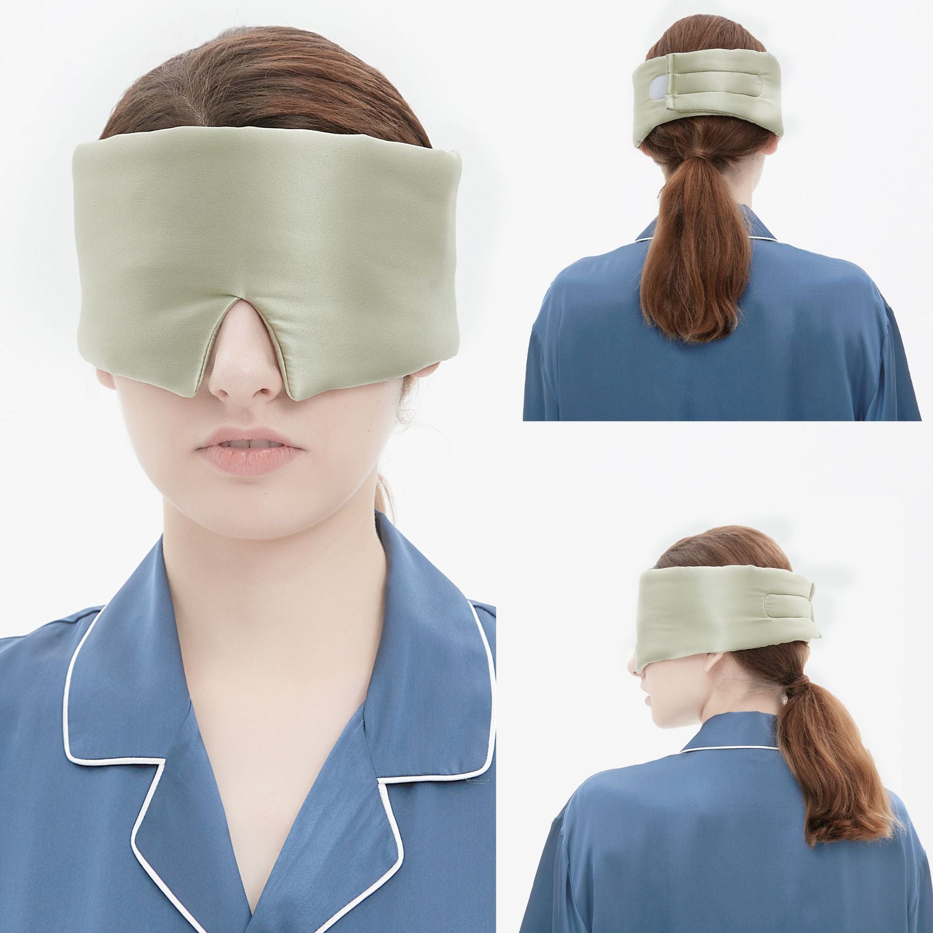 Comfortable Solid Color Silk Velcro Eye Mask