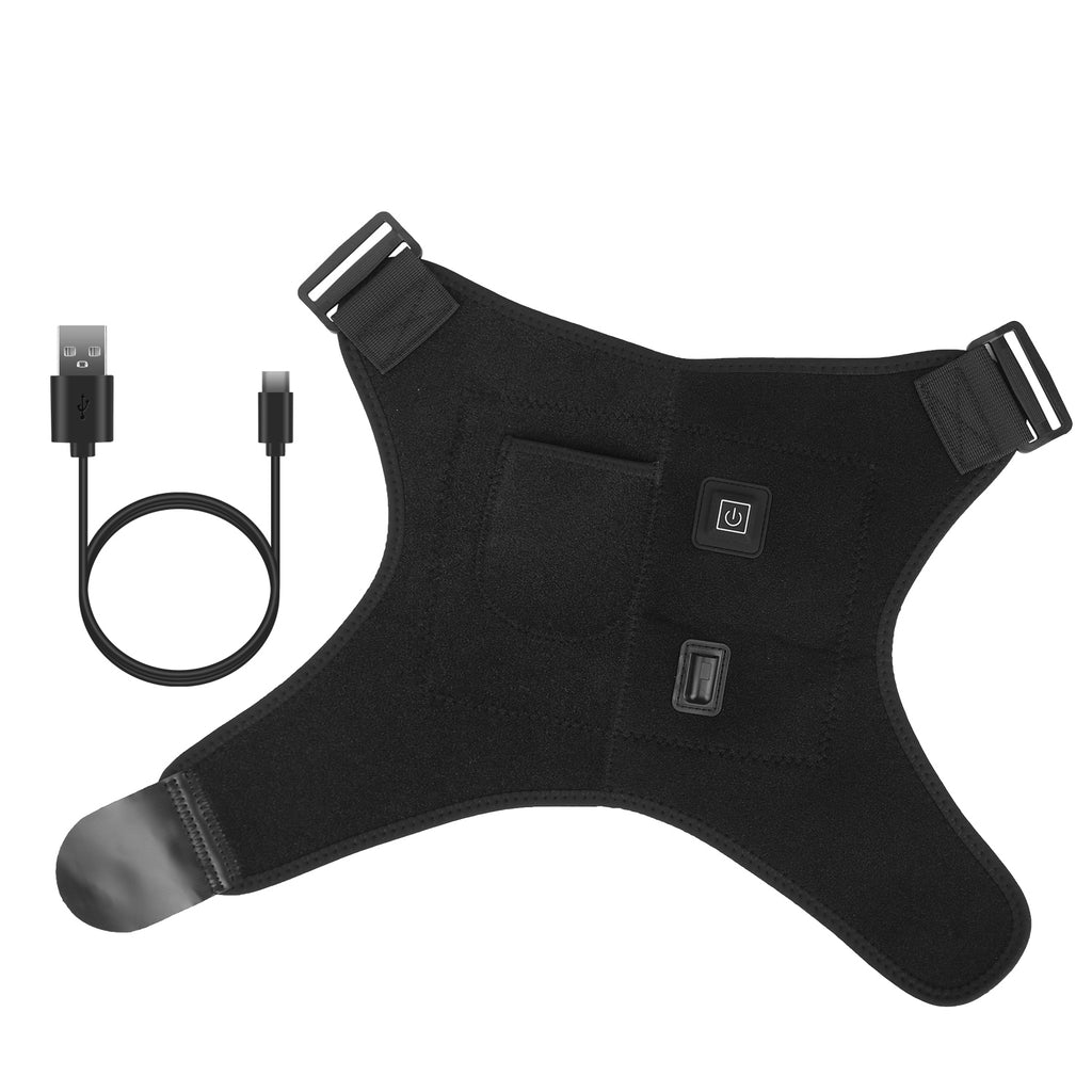 1Pc Heated Shoulder Brace Electric Heating Pad Therapy Shoulder Heating Wrap Compression Sleeve For Shoulder Pain Muscle Stiffness Bursitis Tendonitis