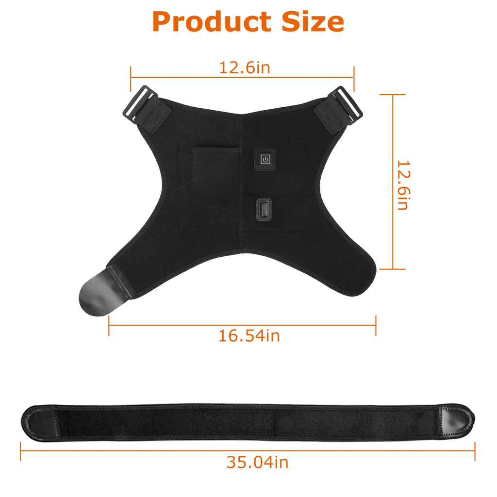1Pc Heated Shoulder Brace Electric Heating Pad Therapy Shoulder Heating Wrap Compression Sleeve For Shoulder Pain Muscle Stiffness Bursitis Tendonitis
