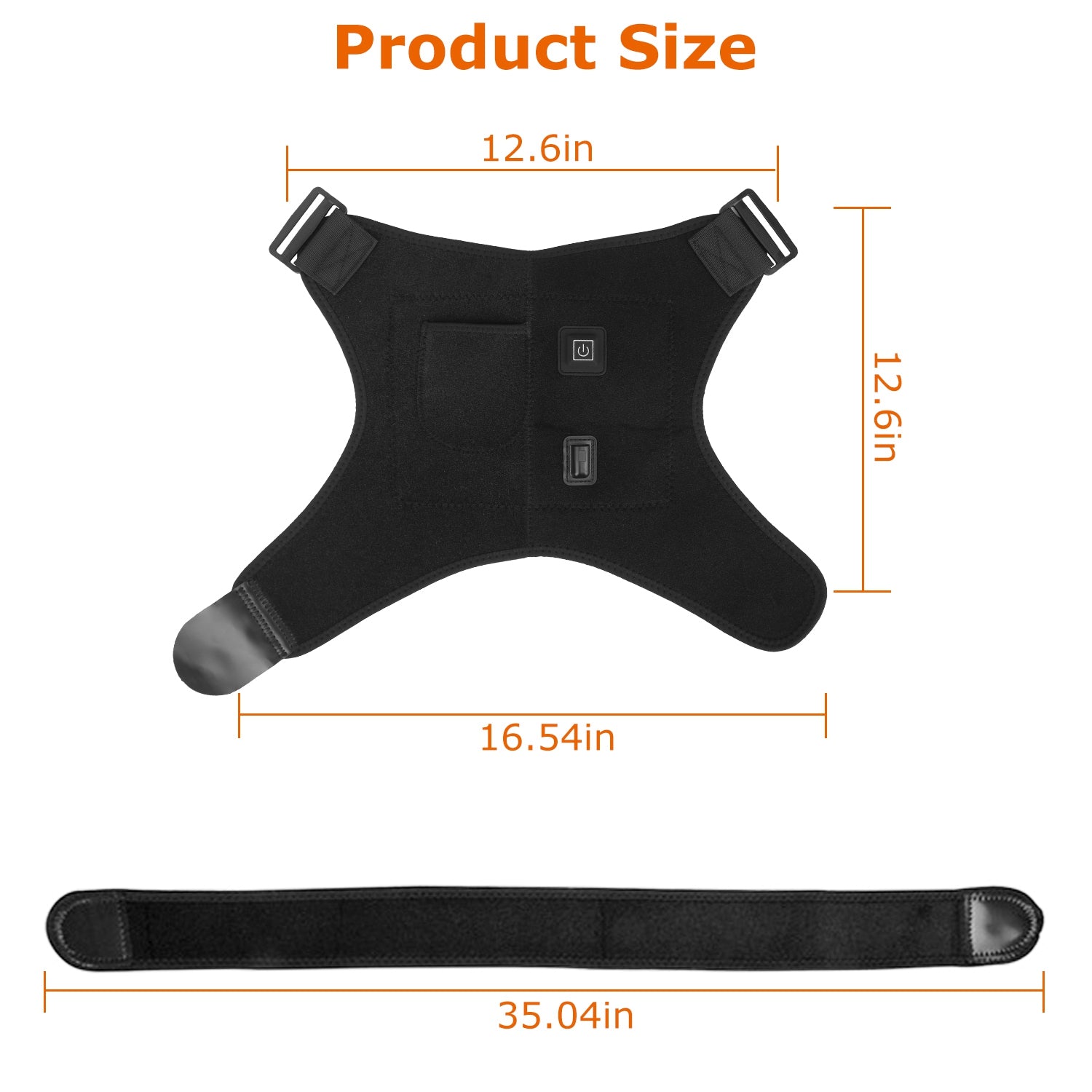 1Pc Heated Shoulder Brace Electric Heating Pad Therapy Shoulder Heating Wrap Compression Sleeve For Shoulder Pain Muscle Stiffness Bursitis Tendonitis