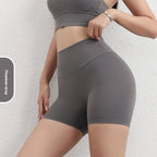 Women's Solid Color Simple High Waist Hip Lifting Sport Shorts